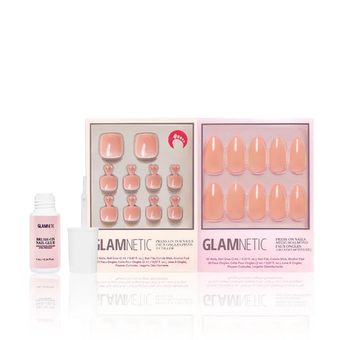 Sheer Peach Mani Pedi