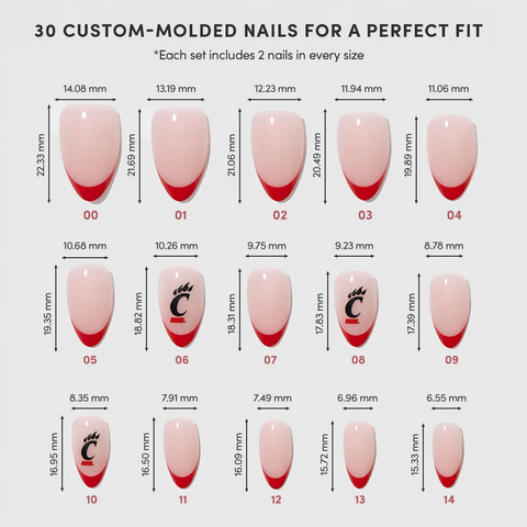 Cincinnati Bearcats Press-On Nail Set