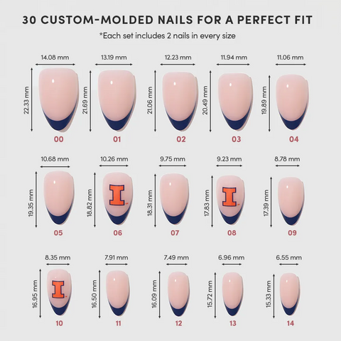 Illinois Fighting Illini Press-On Nail Set