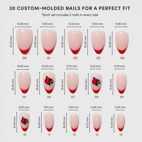 University of Louisville Cardinals Press-On Nail Set