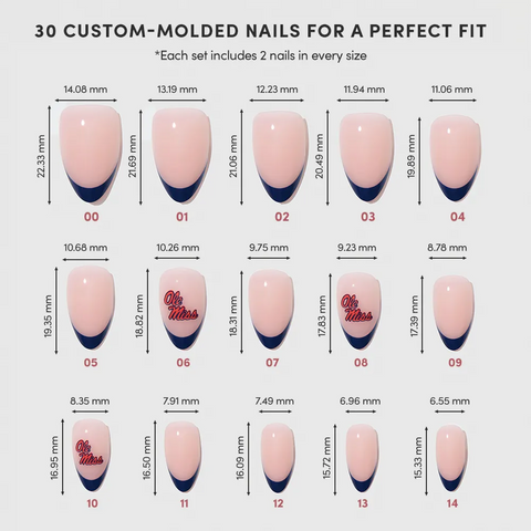 Mississippi Rebels Press-On Nail Set