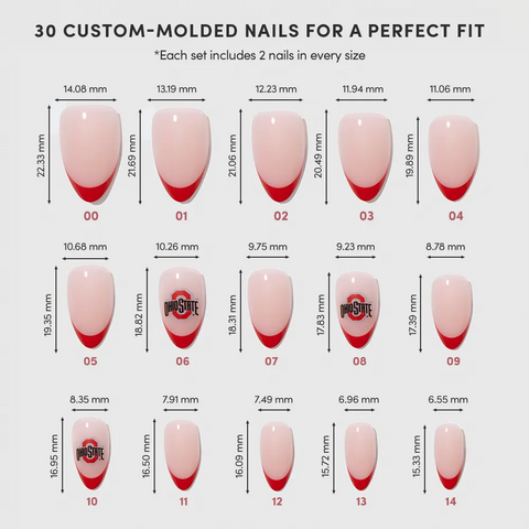 Ohio State Buckeyes Press-On Nail Set
