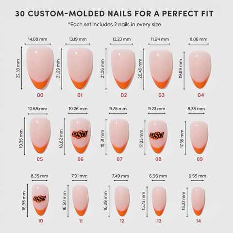 Oklahoma State Cowboys Press-On Nail Set