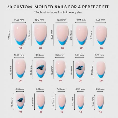Carolina Panthers Press-On Nail Set