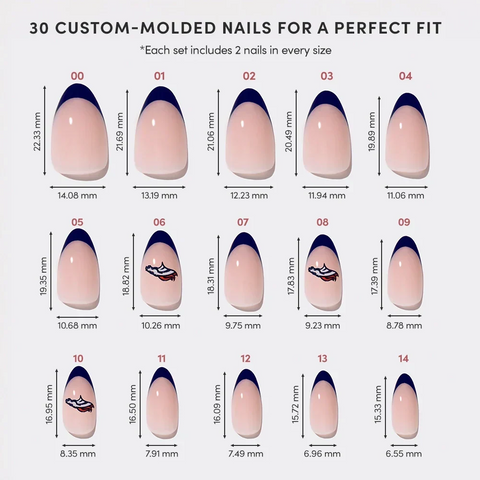 Denver Broncos Press-On Nail Set