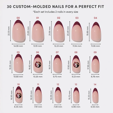 Florida State Seminoles Press-On Nail Set