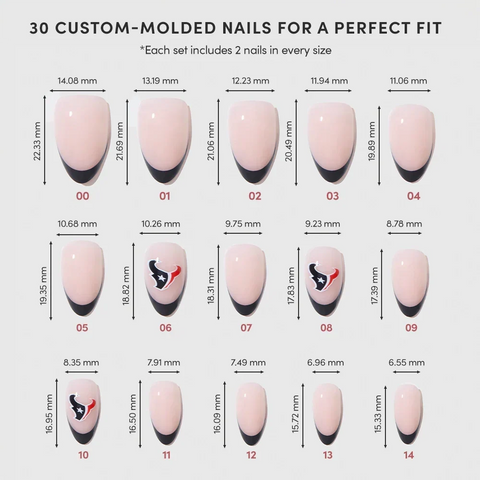 Houston Texans Press-On Nail Set