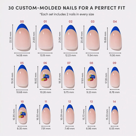 Kansas Jayhawks Press-On Nail Set