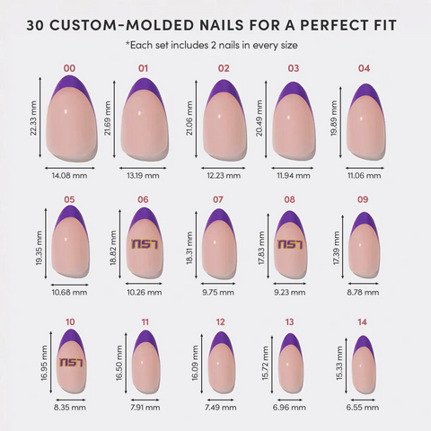 LSU Tigers Press-On Nail Set