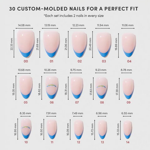 Los Angeles Chargers Press-On Nail Set