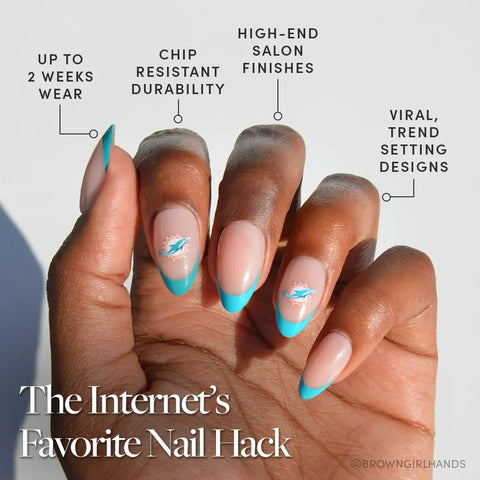 Miami Dolphins Press-On Nail Set