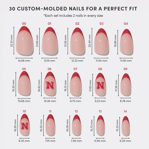 Nebraska Cornhuskers Press-On Nail Set