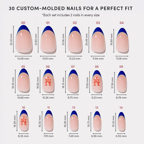 New York Mets Press-On Nail Set