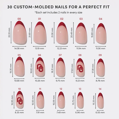 Oklahoma Sooners Press-On Nail Set