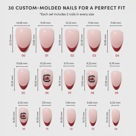 South Carolina Gamecocks Press-On Nail Set