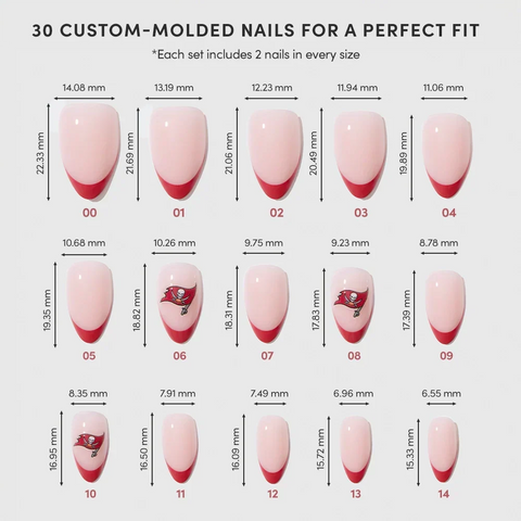 Tampa Bay Buccaneers Press-On Nail Set