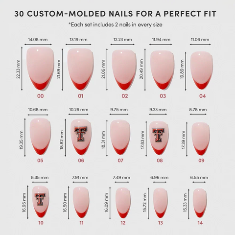 Texas Tech Red Raiders Press-On Nail Set