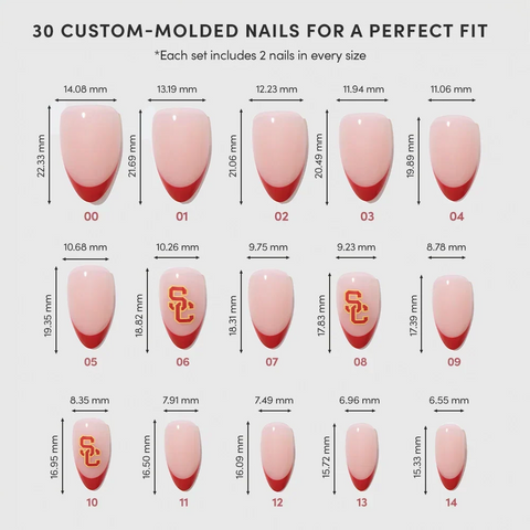USC Trojans Press-On Nail Set