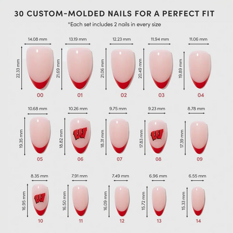 Wisconsin Badgers Press-On Nail Set